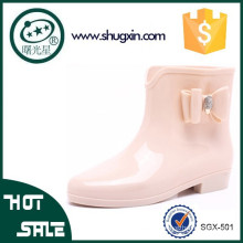 fantaisie plat plat boot bow gum pluie chaussures pour femmes